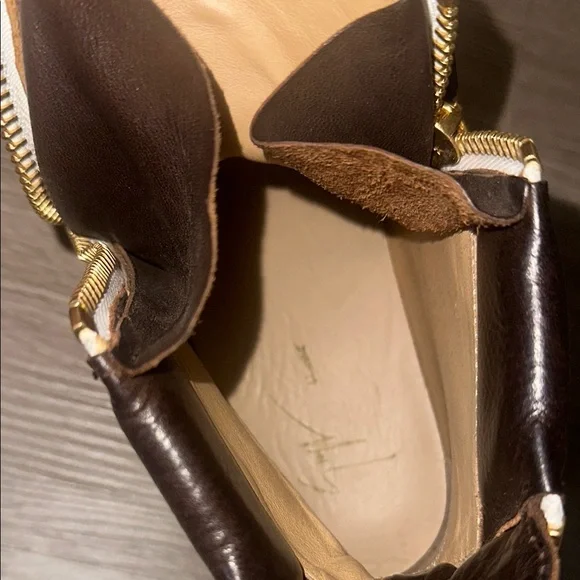 Men's Size 41 Giuseppe Zanotti High-Top Sneakers in Brown and White - Picture 7 of 7